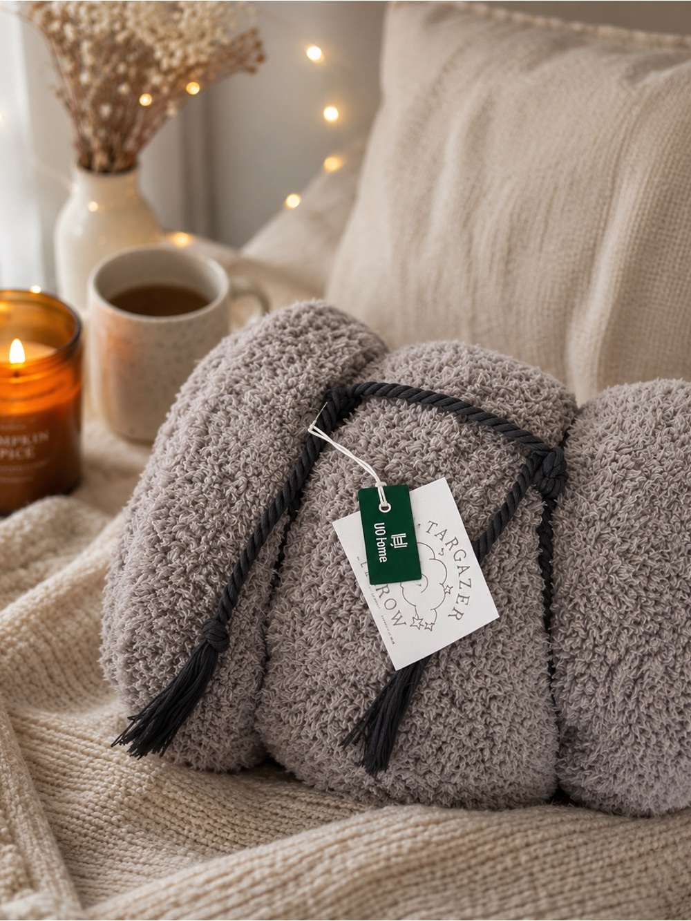 NEW Stargazer Knit Throw Blanket in Gray Urban Outfitters Sold Out blanket 50x60